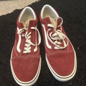 Vans Red and White Sneakers Classic Style